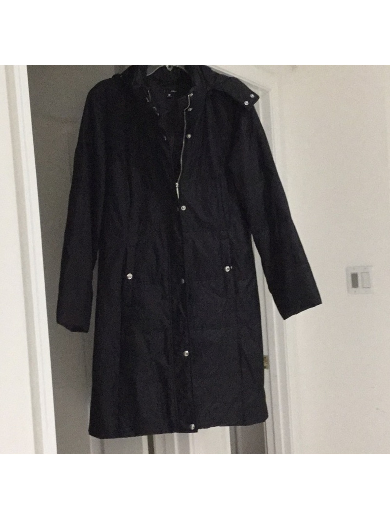 Aqua L Black Parka Like New Condition W/Hood
